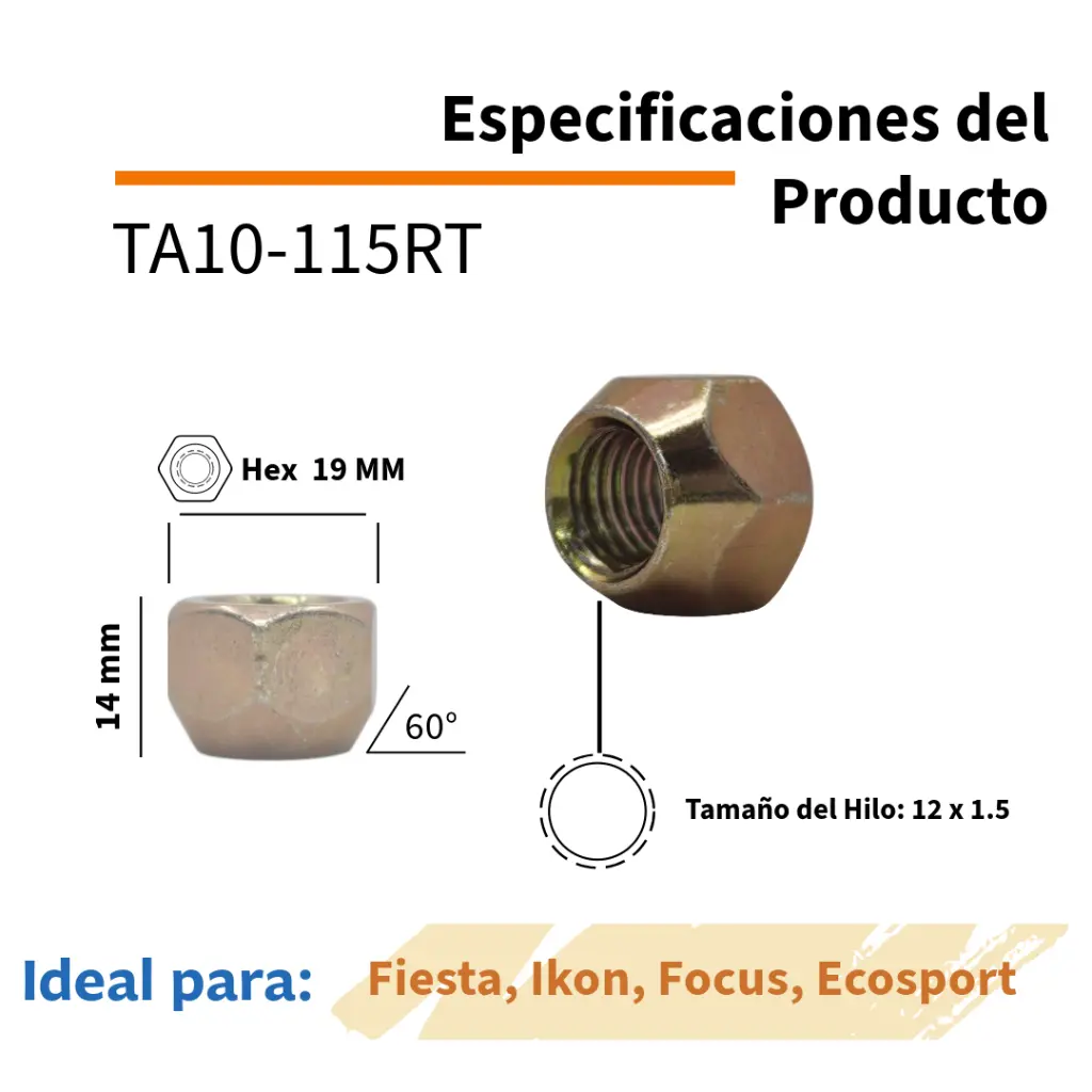 Especificaciones Tuerca TA10-115RT.webp